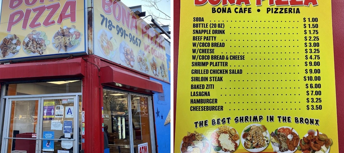 Bona Pizza Menu